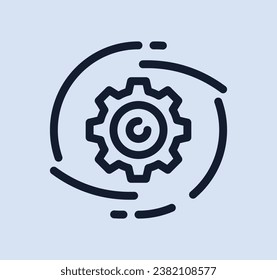 Gear wheel related icon outline and linear vector.