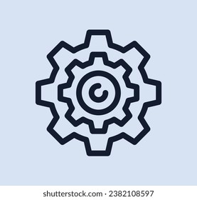 Gear wheel related icon outline and linear vector.