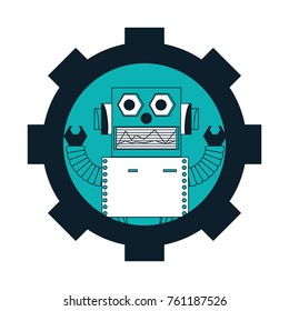 gear wheel with a robot icon