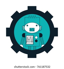 gear wheel with a robot icon