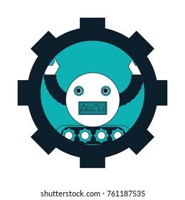 gear wheel with a robot icon