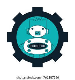gear wheel with a robot icon
