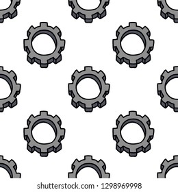 gear wheel seamless doodle pattern