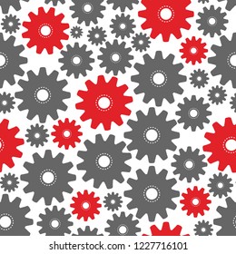 Gear Wheel Seamless Pattern / Transparent Background