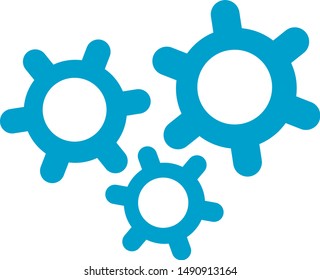 Gear wheel, Service tools, Settings Vector icon, colorful flat design, isolated on white background, 