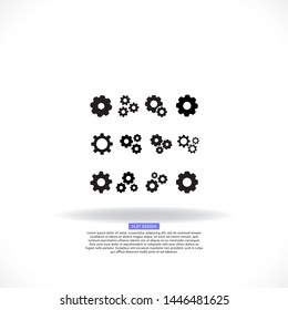 gear wheel set vector icon cog; icon; cogs; machine; set; cogwheel; symbol;