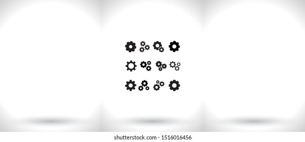 gear wheel set vector icon cog; icon; cogs; machine; set; cogwheel; symbol;