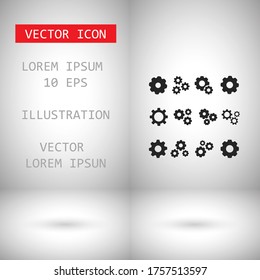 gear wheel set vector icon cog; icon; cogs; machine; set; cogwheel; symbol;