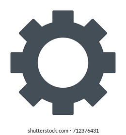 Gear wheel silhouette icon. Cog symbol. Vector pictogram in flat style