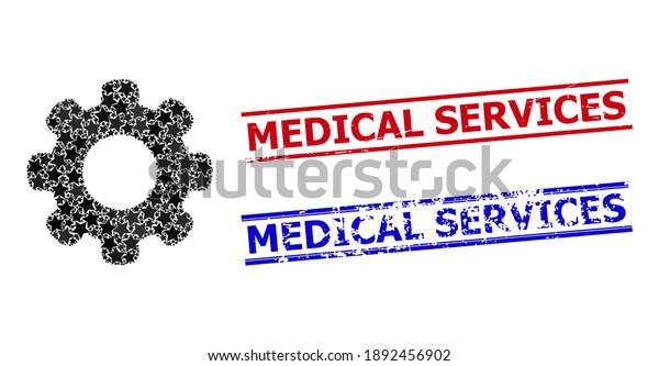Gear Wheel Star Pattern Grunge Medical Stock Vector (Royalty Free ...