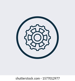 gear wheel symbol. flat gear icon vector