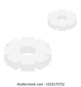 Gear wheel system icon. Isometric of gear wheel system vector icon for web design isolated on white background