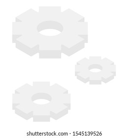 Gear wheel system icon. Isometric of gear wheel system vector icon for web design isolated on white background
