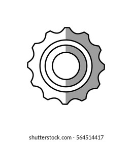 gear wheel technology mechanical line shadow vector illustration eps 10