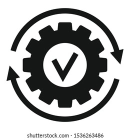 Gear wheel update icon. Simple illustration of gear wheel update vector icon for web design isolated on white background