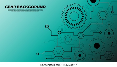 Volante de engranaje Vector círculo de fondo abstracto y ciclo eléctrico de línea eléctrica. muestra la innovación de los conceptos tecnológicos. EP.1.hi-tech concepto de comunicación innovación ilustración vectorial retrogro