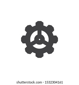 Gear wheel vector icon. Cogwheel filled flat sign for mobile concept and web design. Cog gear glyph icon. Symbol, logo illustration. Vector graphics