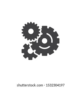 Gear wheel vector icon. Cogwheel filled flat sign for mobile concept and web design. Cog gear glyph icon. Symbol, logo illustration. Vector graphics