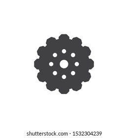 Gear wheel vector icon. Cogwheel filled flat sign for mobile concept and web design. Cog gear glyph icon. Symbol, logo illustration. Vector graphics