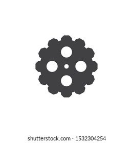 Gear wheel vector icon. Cogwheel filled flat sign for mobile concept and web design. Cog gear glyph icon. Symbol, logo illustration. Vector graphics