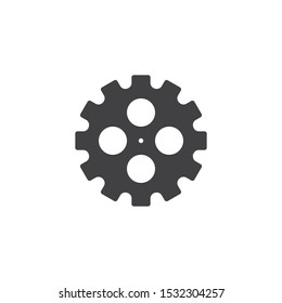 Gear wheel vector icon. Cogwheel filled flat sign for mobile concept and web design. Cog gear glyph icon. Symbol, logo illustration. Vector graphics
