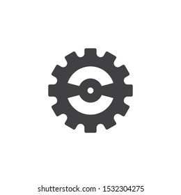 Gear wheel vector icon. Cogwheel filled flat sign for mobile concept and web design. Cog gear glyph icon. Symbol, logo illustration. Vector graphics