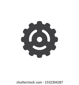 Gear wheel vector icon. Cogwheel filled flat sign for mobile concept and web design. Cog gear glyph icon. Symbol, logo illustration. Vector graphics