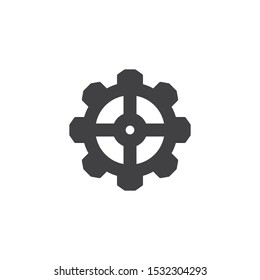 Gear wheel vector icon. Cogwheel filled flat sign for mobile concept and web design. Cog gear glyph icon. Symbol, logo illustration. Vector graphics