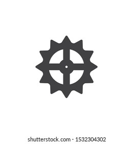 Gear wheel vector icon. Cogwheel filled flat sign for mobile concept and web design. Cog gear glyph icon. Symbol, logo illustration. Vector graphics