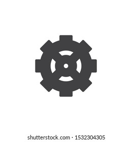Gear wheel vector icon. Cogwheel filled flat sign for mobile concept and web design. Cog gear glyph icon. Symbol, logo illustration. Vector graphics