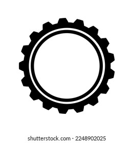 Gear wheel vector symbol on a white background. Gear logo, icon. vector drawing detail for watches.