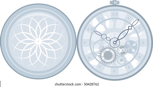 gear wheels clock watch asterix