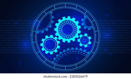 Gear wheels. Cogs and gears wheel mechanisms wireframe. Engineering or mechanical technology concept. Cogs and gear wheel mechanisms. Hi-tech digital technology and engineering. Vector illustration