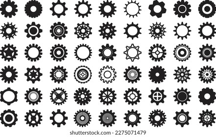 Gear wheels collection isolated on white background, Gear wheels, mechanics gear. EPS10 