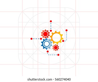 Gear Wheels as Engineering Concept Icon