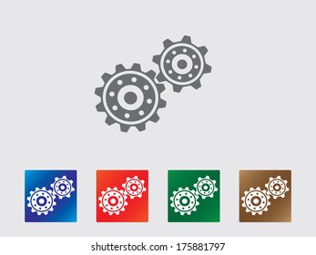 Gear wheels icon illustration