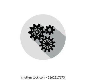 Gear wheels icon for gear mechanism mobile concept and web design on white background. Vector graphics.
