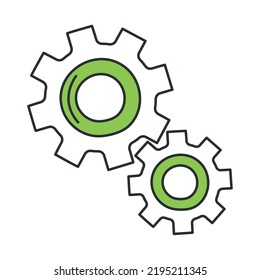 gear wheels icon on white background