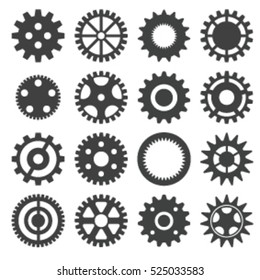 Gear wheels icons set