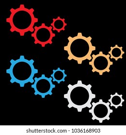 Gear wheels illustration. Vector