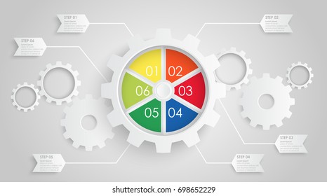 gear wheels info graphic for cooperation or teamwork symbolism