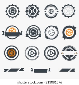 Gear wheels labels set