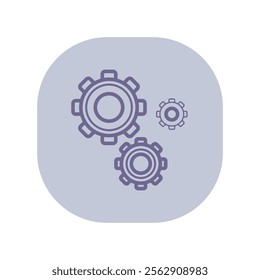 Gear wheels line icon. Cog wheels, working elements outline sign. Business and production concept. Vector illustration, symbol element for web design and apps