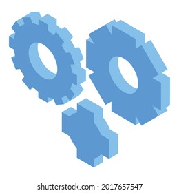 Gear wheels software test icon. Isometric of gear wheels software test vector icon for web design isolated on white background