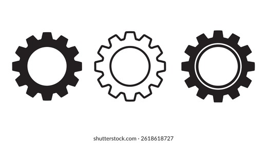 gear wheels vector icon set isolated on white background