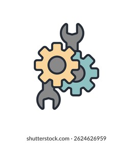gear whell icon collection .design style with background