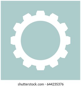 Gear white icon .