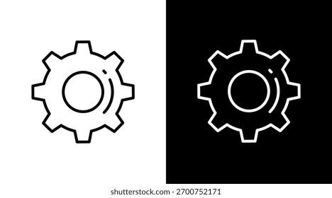 Gear White Icon Set Design