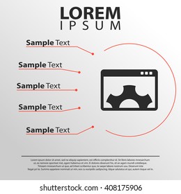 gear and window icon. settings infographics template