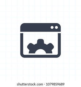 Gear In Window - Segment Icons. A professional, pixel-aligned icon.